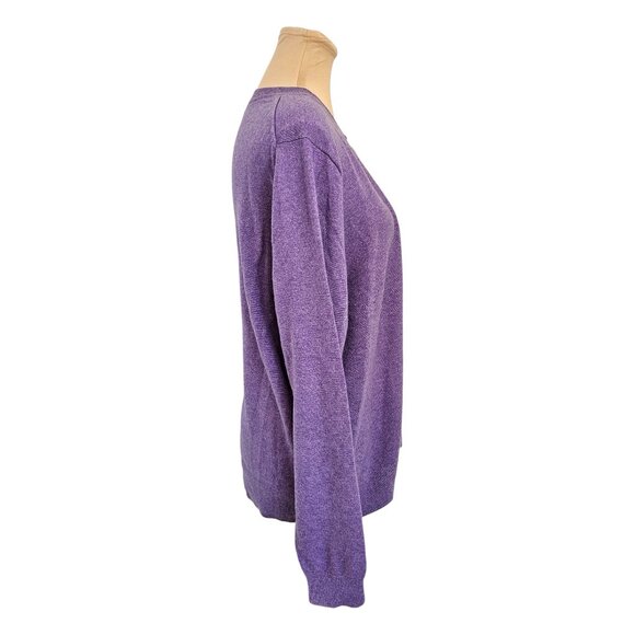 Land's End 100% Cashmere Button Closure Cardigan Lavender Sz L - Picture 4 of 8